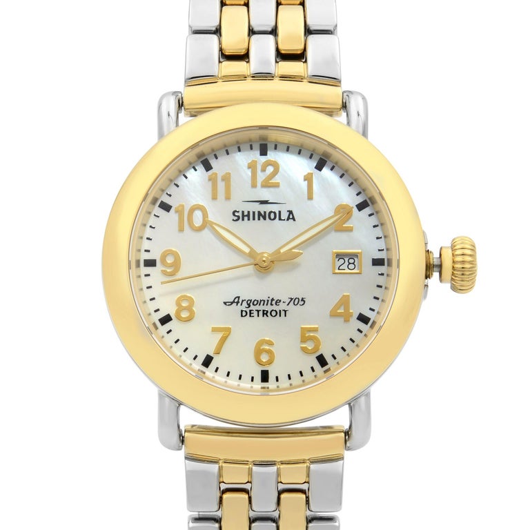 Shinola Runwell Two-Tone Mother of Pearl Dial Quartz Ladies Watch