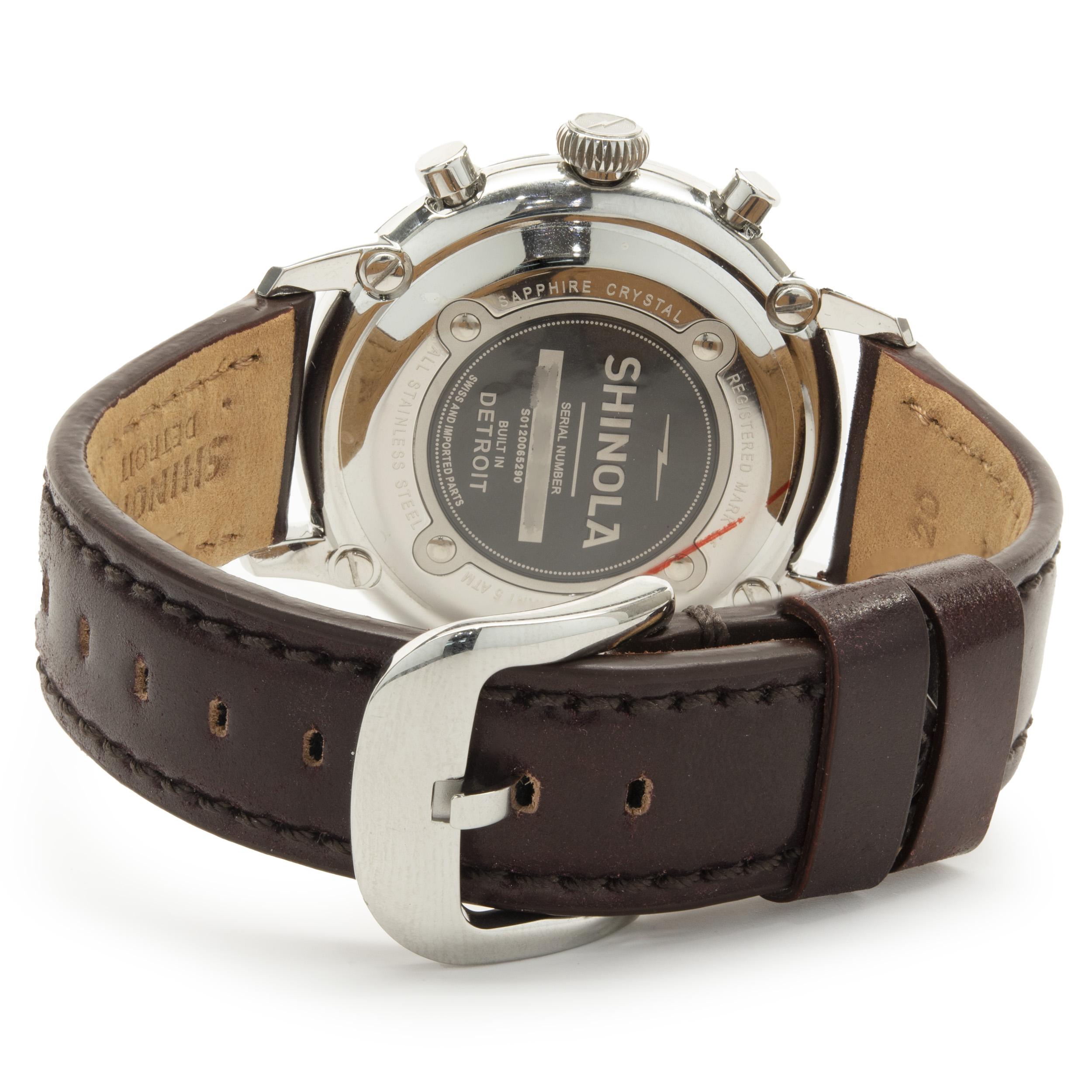 Shinola Stainless Steel Bedrock Chronograph In Excellent Condition In Scottsdale, AZ