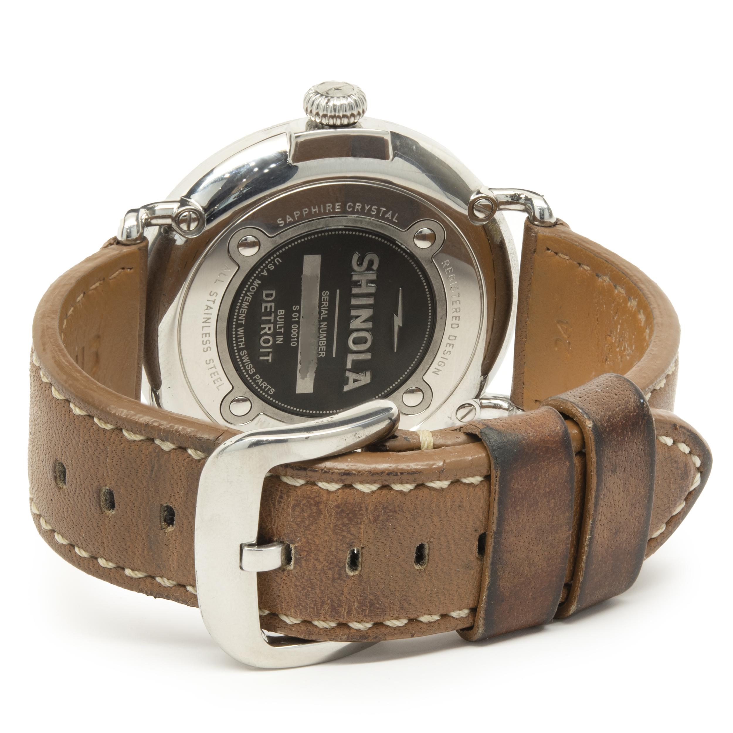 Shinola Stainless Steel Runwell 47 In Excellent Condition In Scottsdale, AZ