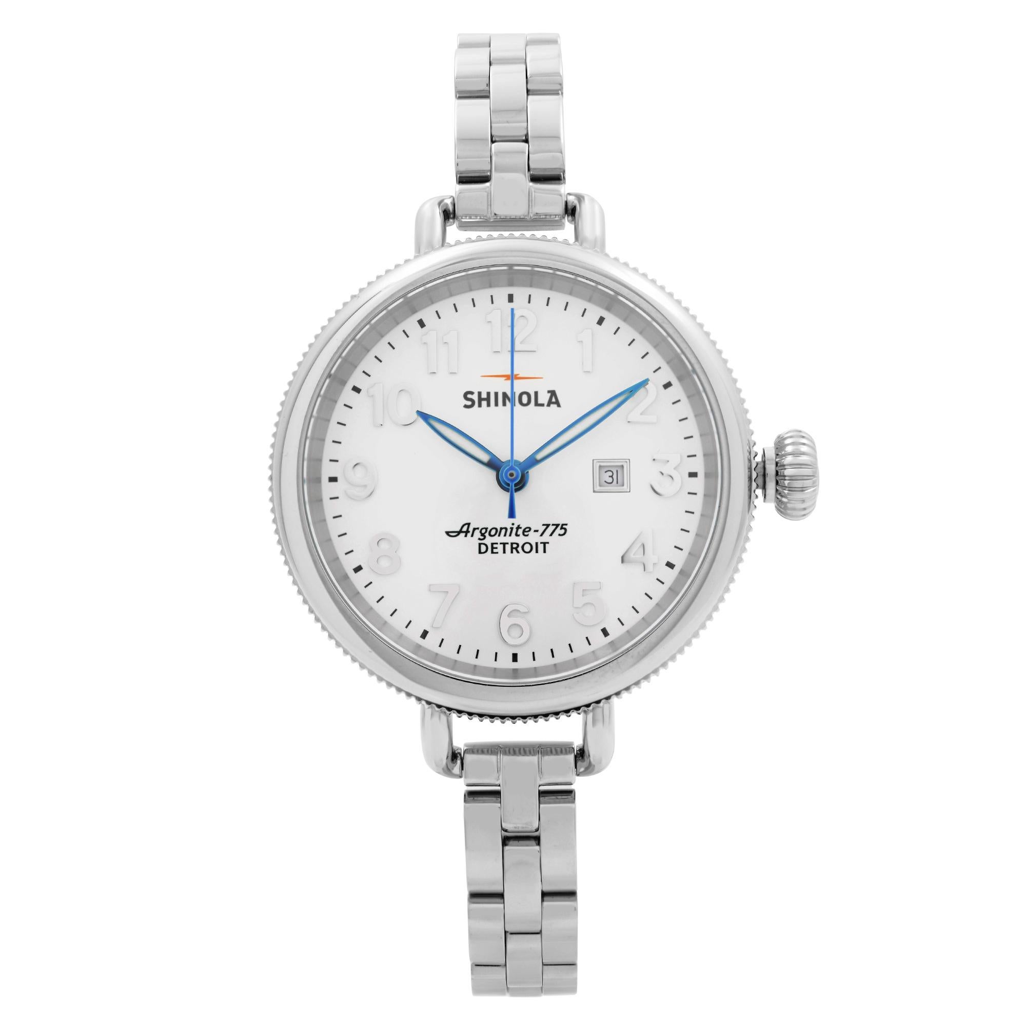 Shinola The Birdy Stainless Steel Pearlized White Dial Ladies Watch S0110000206
