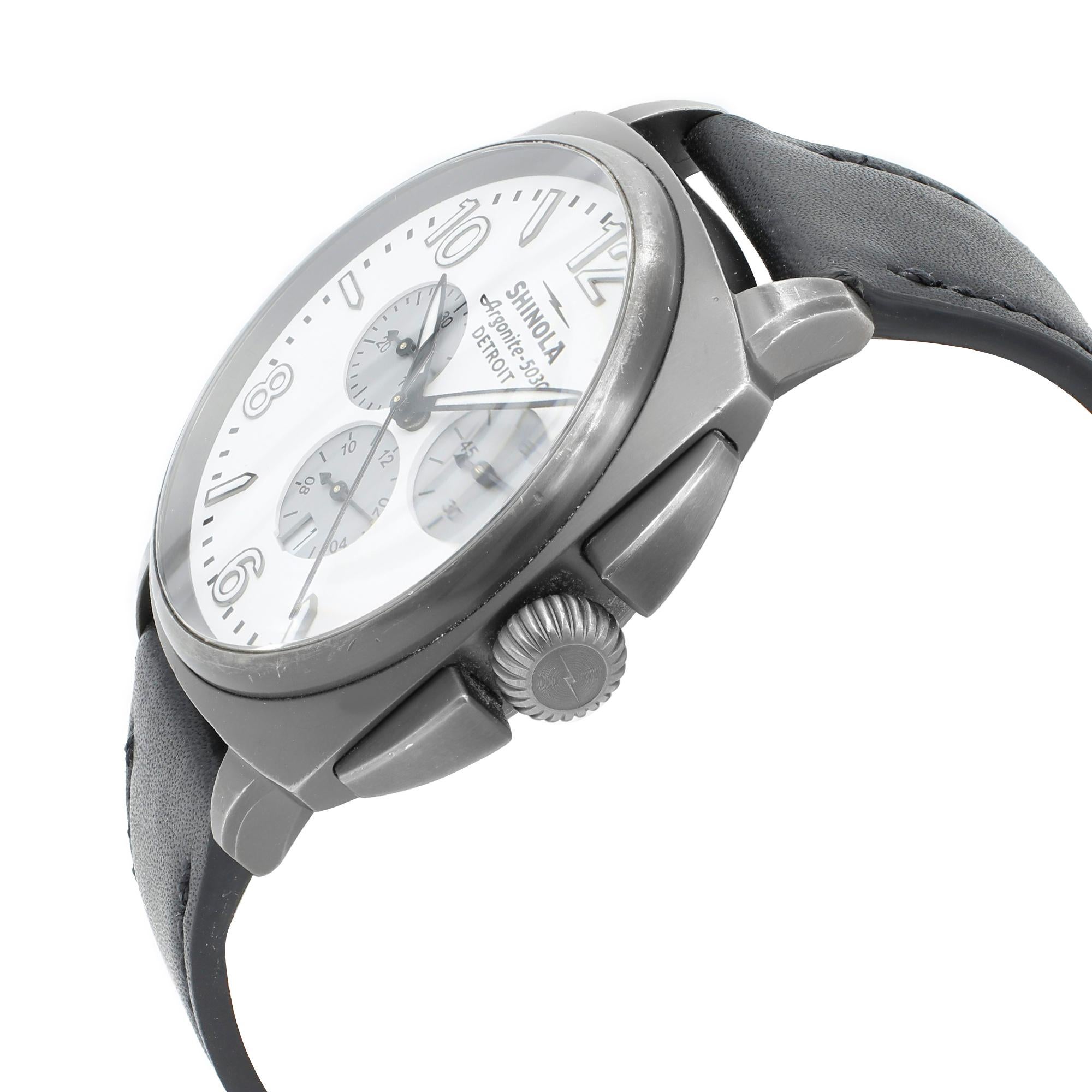 Shinola The Brakeman Grey PVD Steel White Dial Quartz Men's Watch S10000188 In Fair Condition In New York, NY