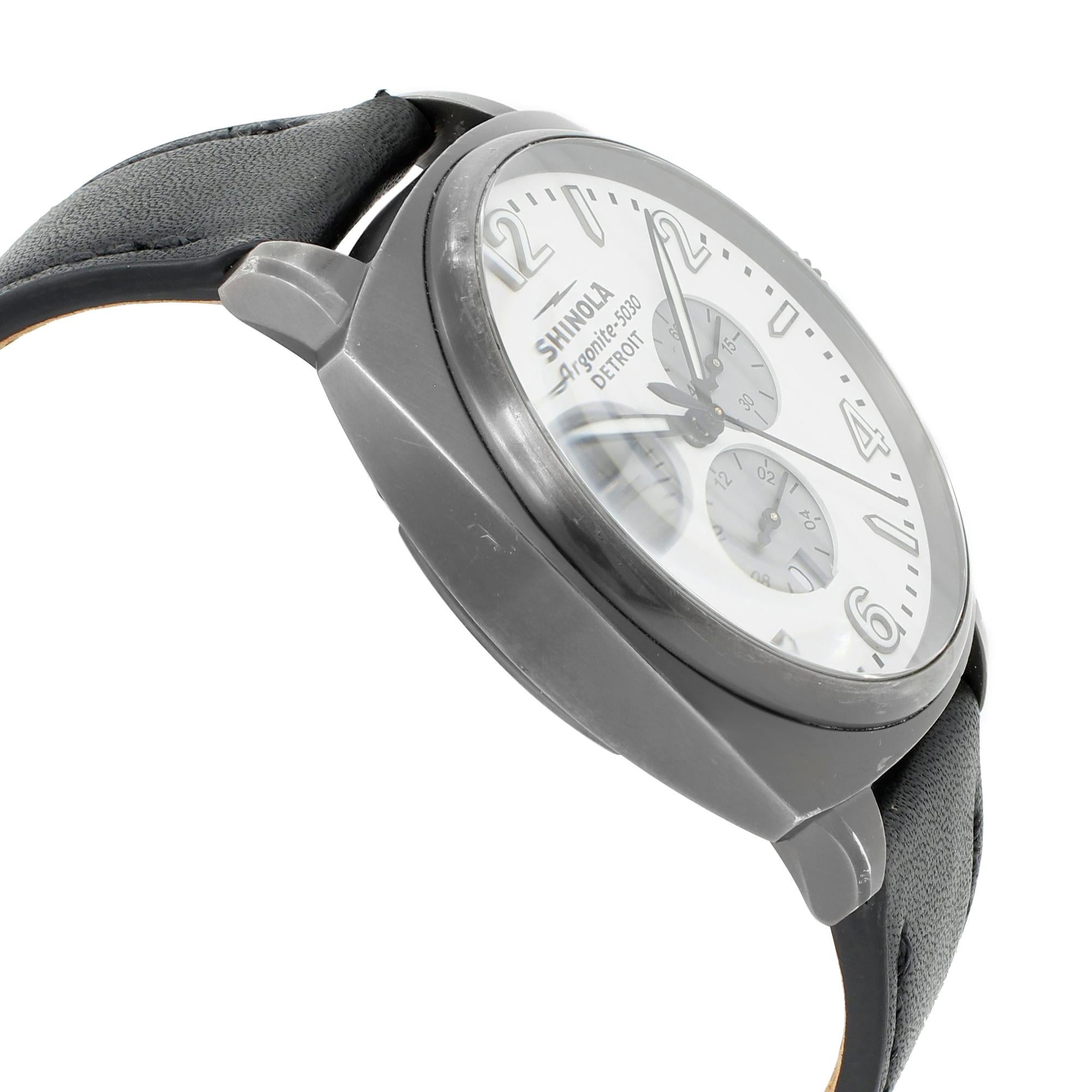 Shinola The Brakeman Grey PVD Steel White Dial Quartz Men's Watch S10000188 1