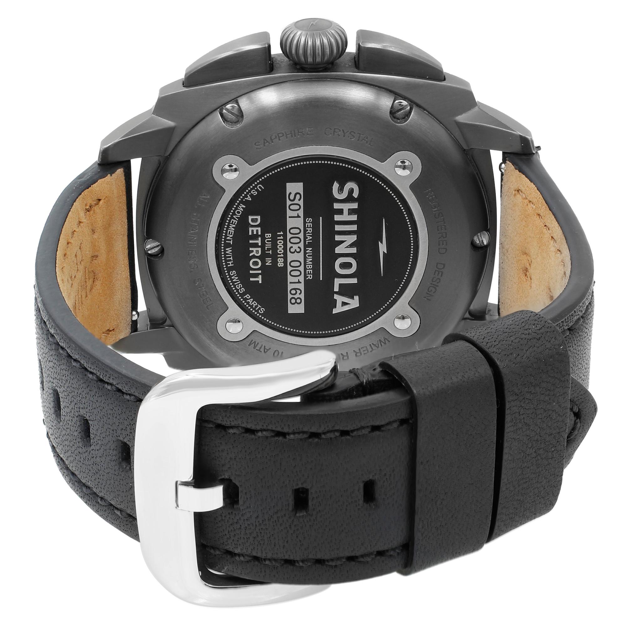 Shinola The Brakeman Grey PVD Steel White Dial Quartz Men's Watch S10000188 2