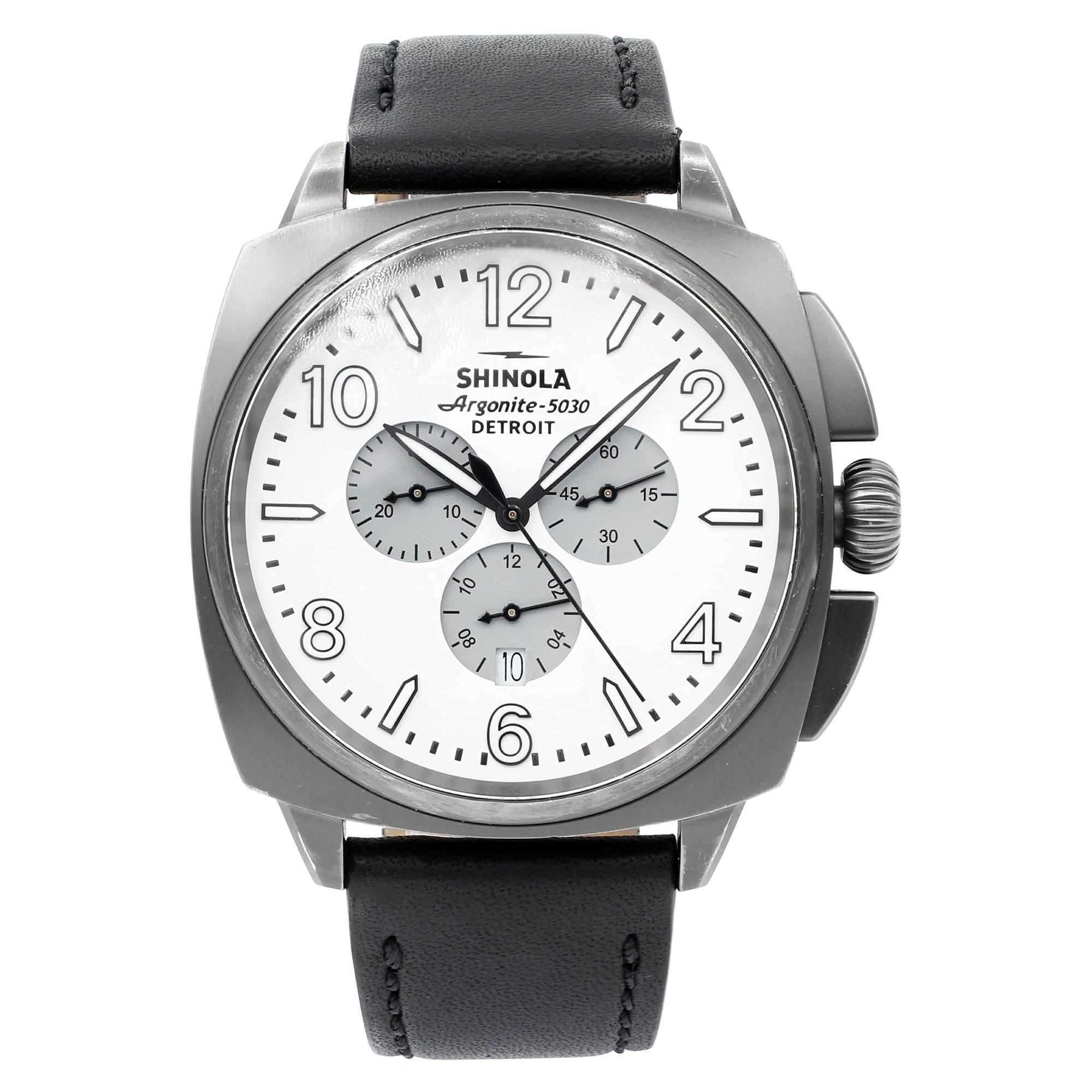 Shinola The Brakeman Grey PVD Steel White Dial Quartz Men's Watch S10000188