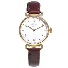 Shinola The Canfield Brown Leather Steel White Dial 20018133 Ladies Quartz Watch