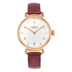 Shinola The Canfield Brown Leather Steel White Dial Ladies Quartz Watch 20018133
