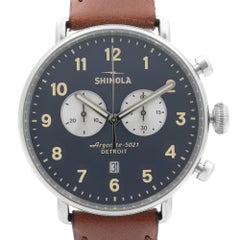 Shinola the Canfield Stainless Steel Blue Dial Quartz Mens Watch S0120001940
