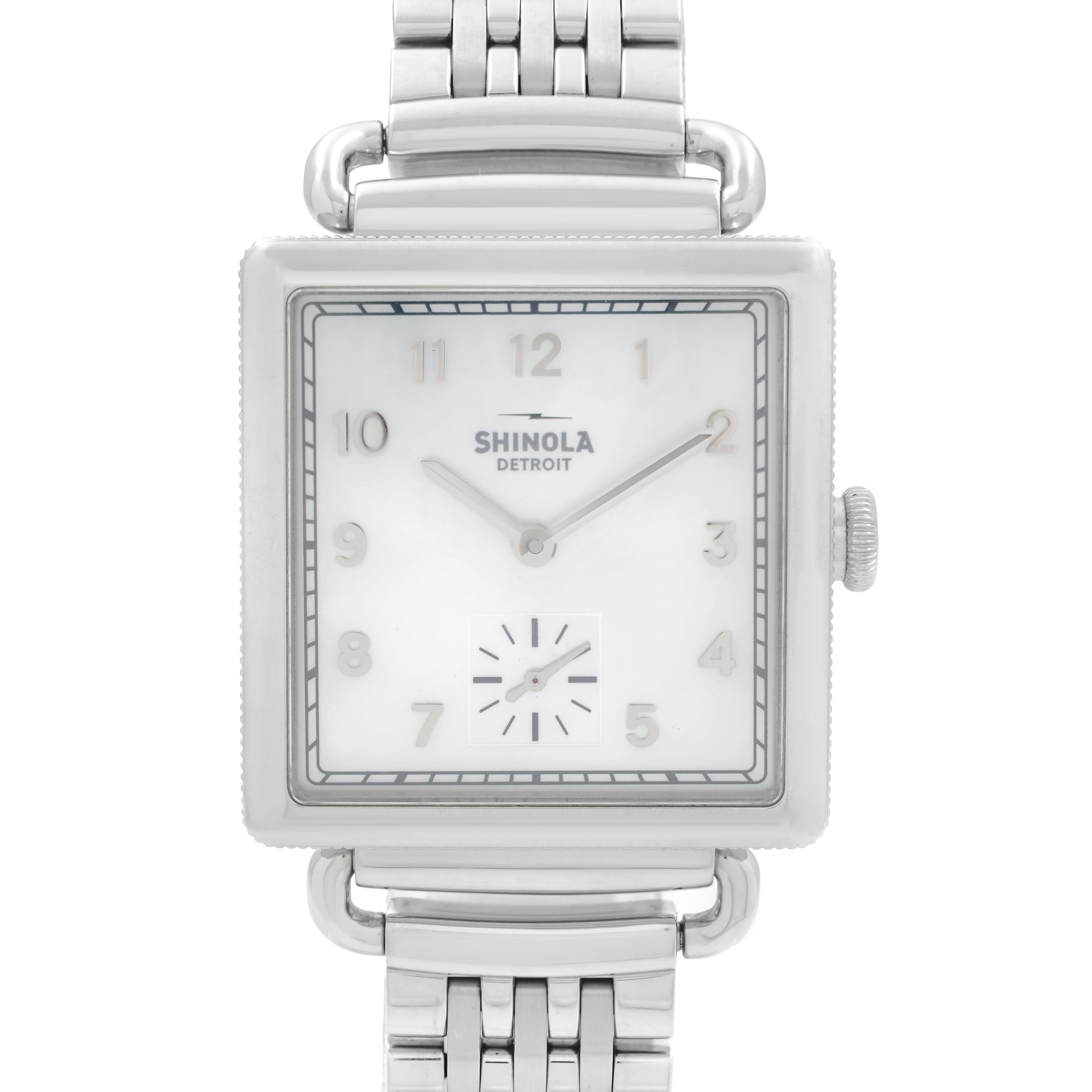 Pre-Owned Shinola The Cass 28mm Stainless Steel MOP Dial Quartz Ladies Watch S0120065280. No Original Box and Papers are Included. Comes with Chronostore Presentation Box and Authenticity Card. Covered by 1-year Chronostore Warranty.
Details:
MSRP
