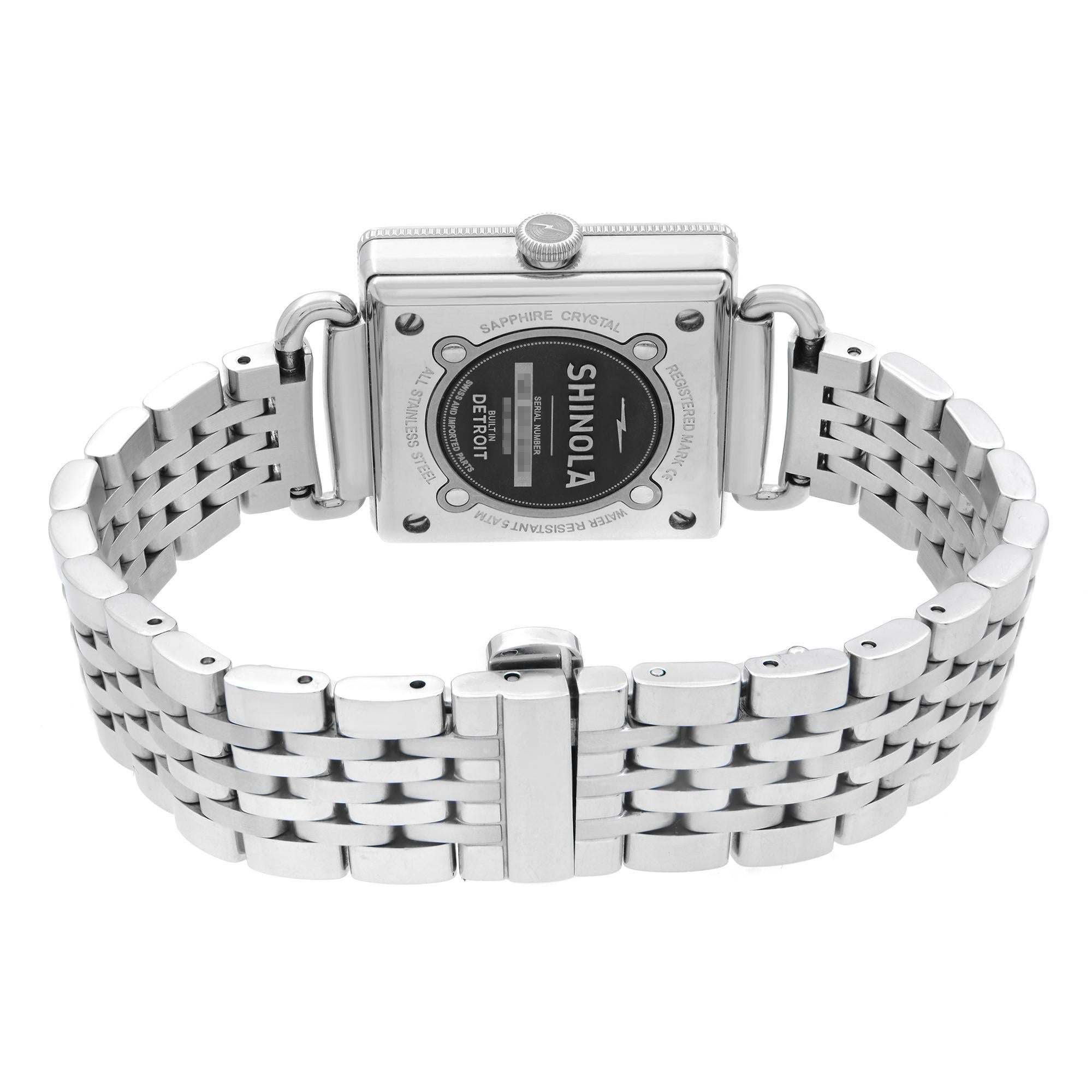 Shinola The Cass Stainless Steel MOP Dial Quartz Ladies Watch S0120065280 In Excellent Condition In New York, NY