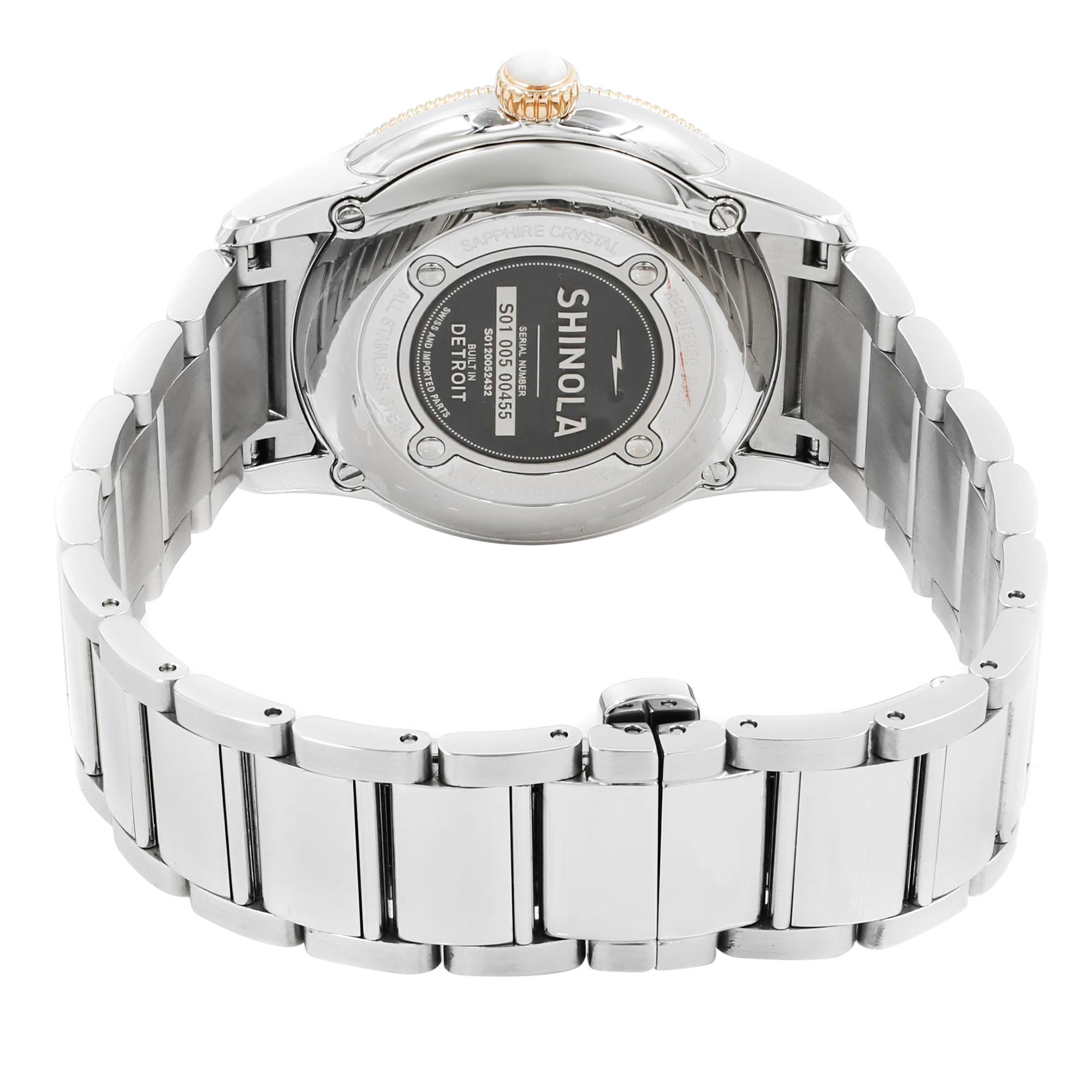 Shinola The Gail Steel Silver Guilloche Dial Quartz Ladies Watch 20052432 1
