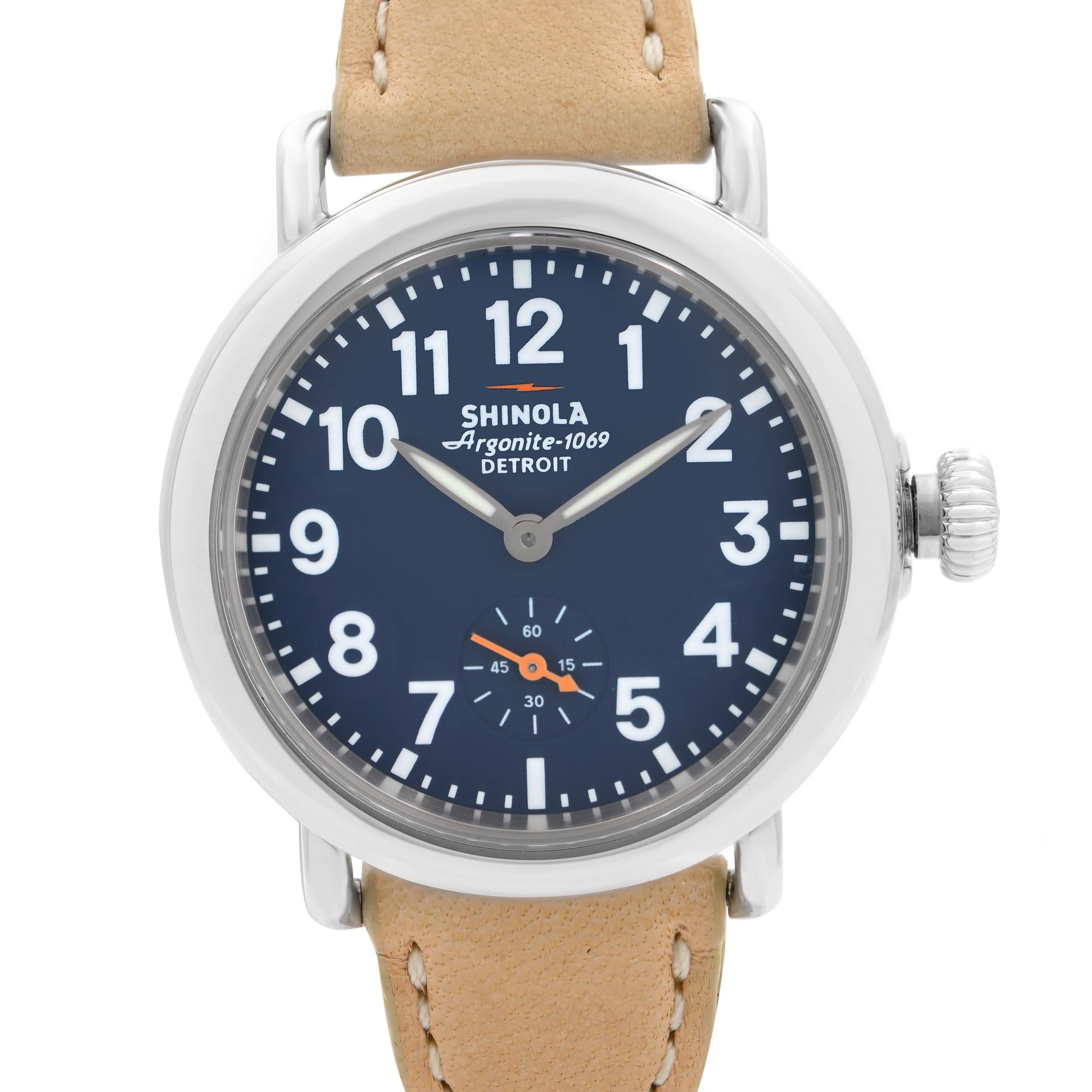 Excellent Pre-Owned Condition Shinola The Runwell 36mm Triple Wrap Midnight Dial Quartz Ladies Watch 11000260. The Timepiece Has a Few Paint Cracks on the Edges of the Strap as Visible in Pictures. This Beautiful Timepiece Features: Stainless Steel