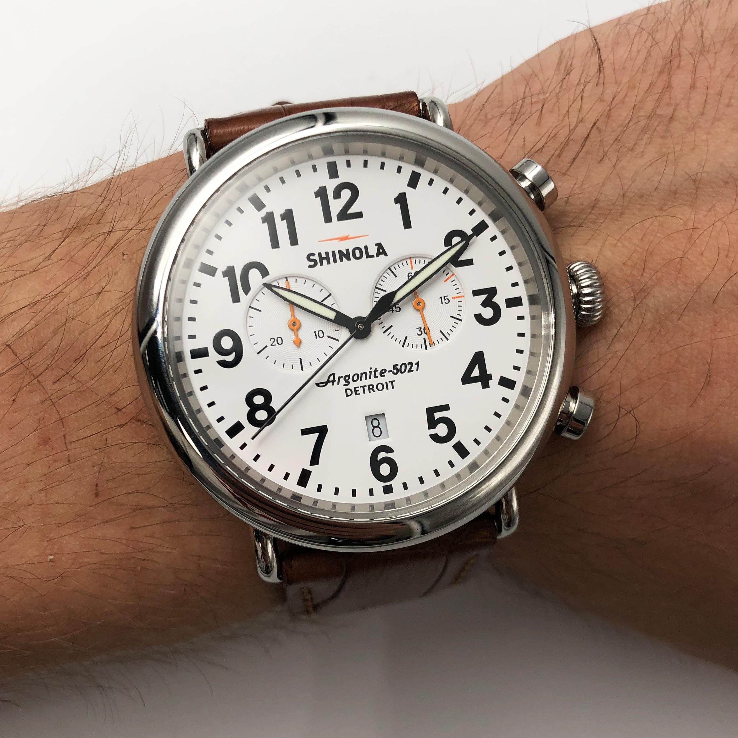 Shinola The Runwell Chrono White Arabic Dial Quartz Men's Watch S0100045 3