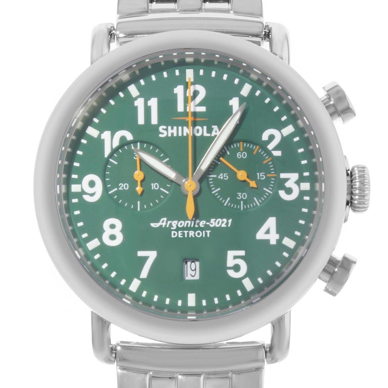 Shinola The Runwell Chrono Green Dial Steel Quartz Men's Watch