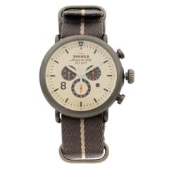 Shinola The Runwell Chrono Gunmetal Steel Beige Dial Quartz Men's Watch 10000145