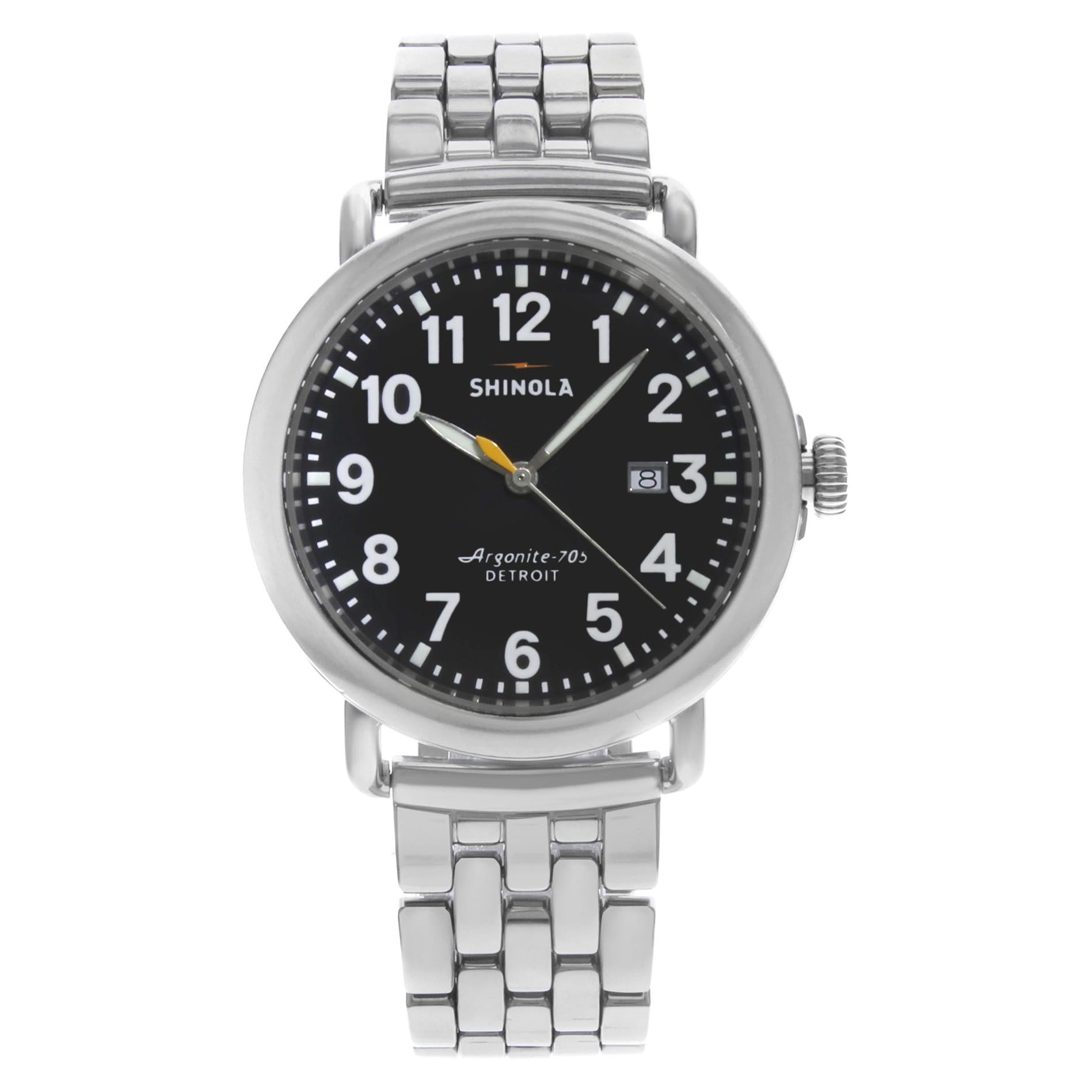 Shinola The Runwell Stainless Steel Black Dial Quartz Men's Watch 10000053