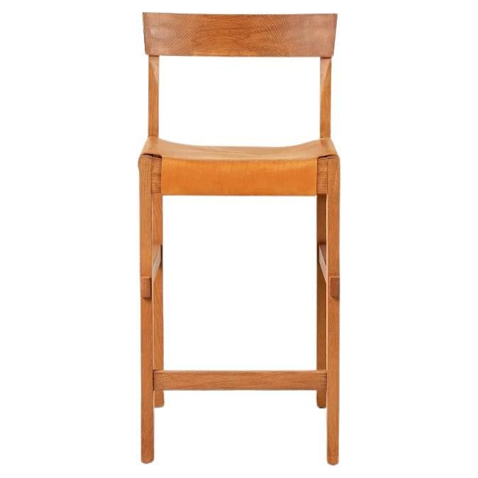 Shinto Bar Stool- Persimmon on Walnut