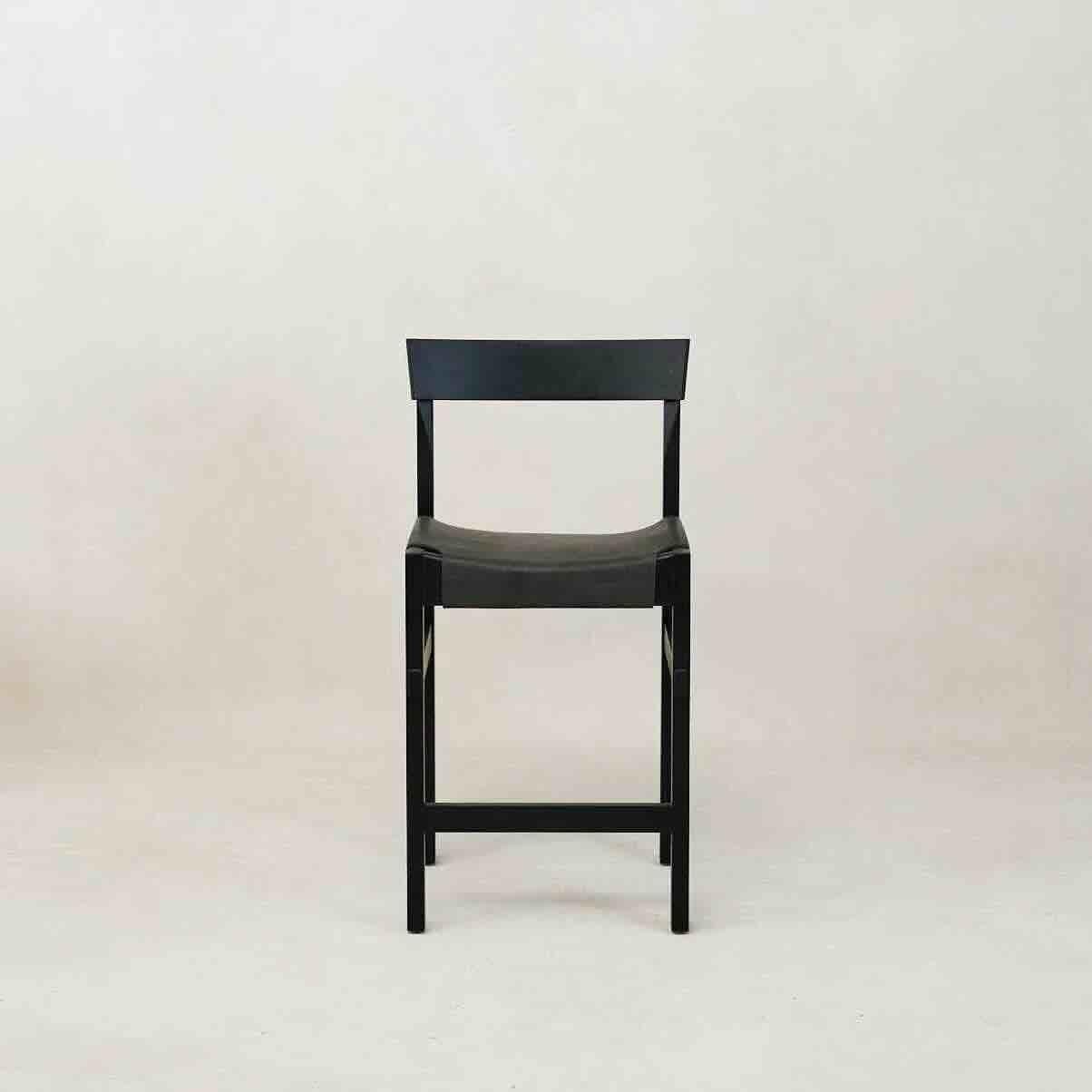 Pelle Sgabelli da banco Shinto - Nero (Set di 3) in vendita