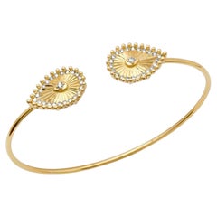 Shiny Bangle 14K (or 18k upon request) Yellow Gold Diamond Bracelet