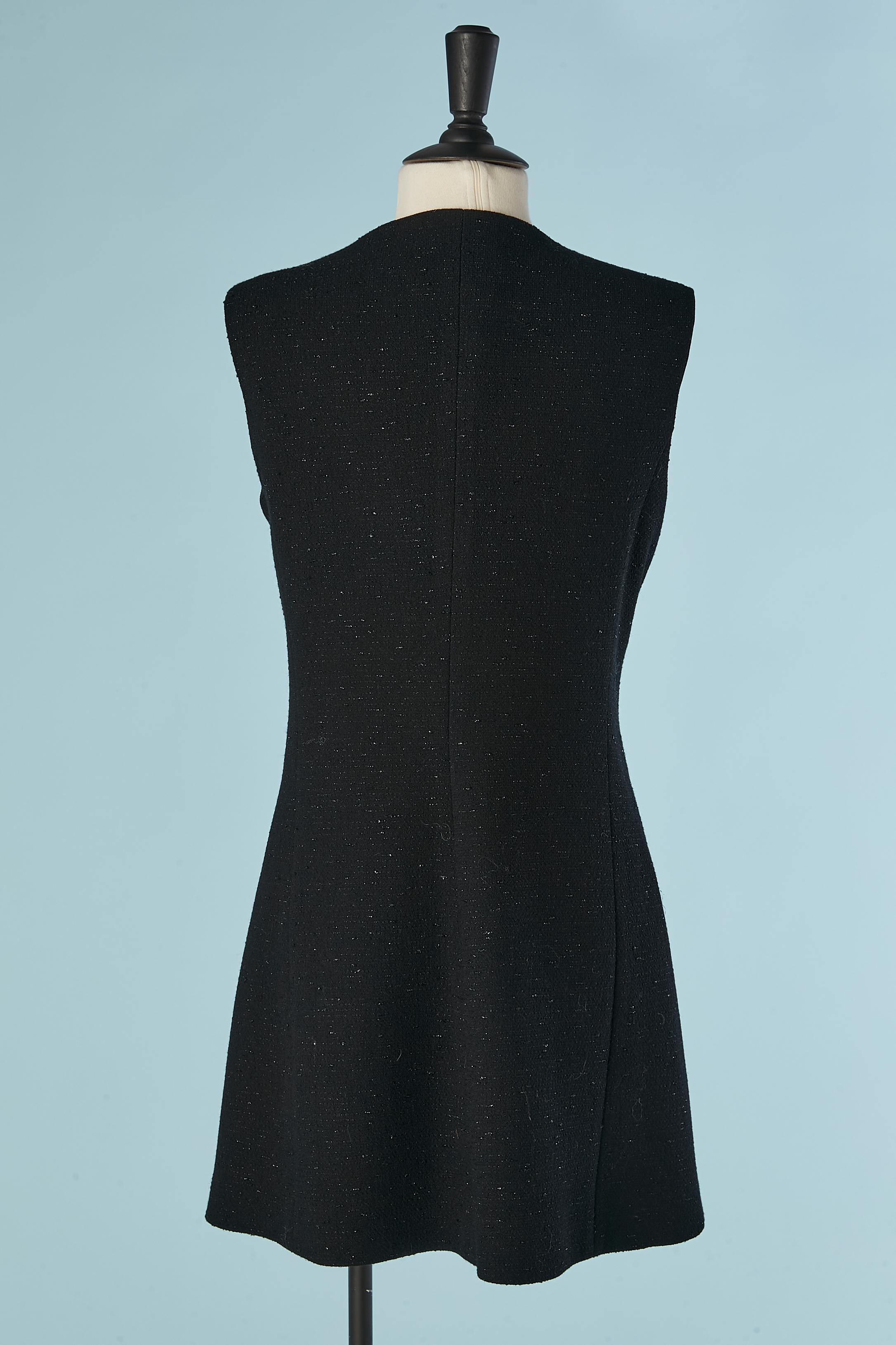 Giacca nera lucida doppiopetto senza maniche Gianni Versace Couture in vendita 1