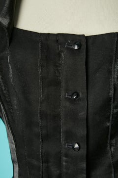 Shiny black evening skirt -suit with asymmetrical skirt Mackie by Bob Mackie