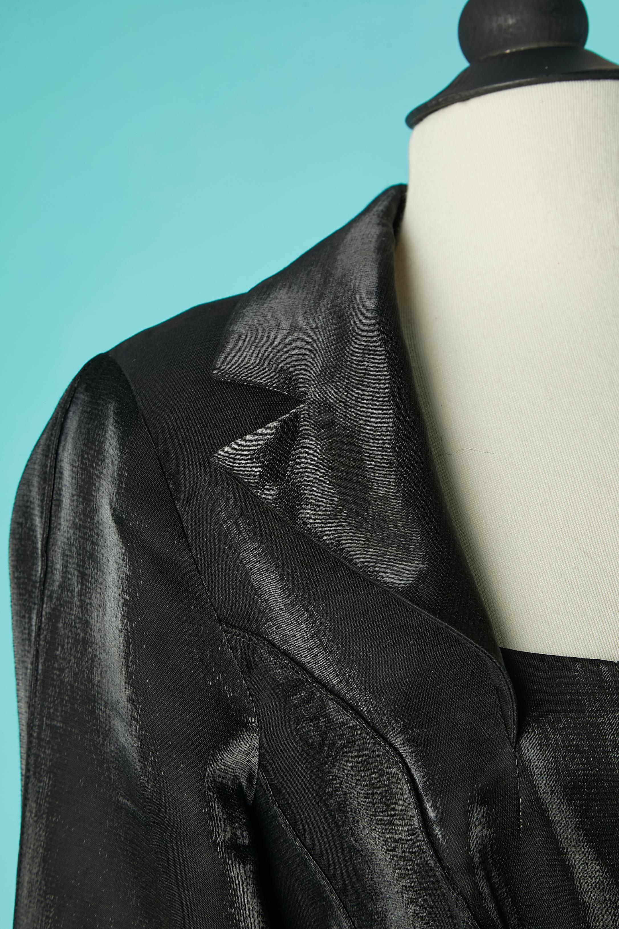 Combinaison de soirée noire brillante avec jupe asymétrique Mackie par Bob Mackie  Pour femmes en vente