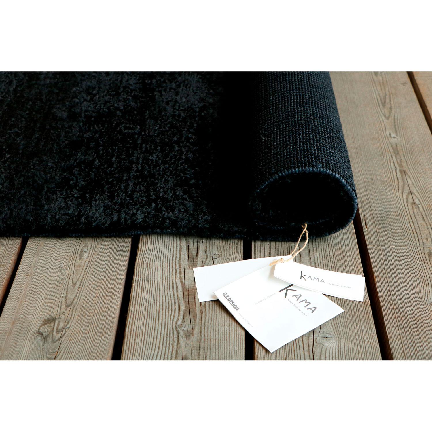 Zeitgenössischer glänzender schwarzer Viskose-Teppich von Deanna Comelllini, auf Lager 200x300 cm (Moderne) im Angebot
