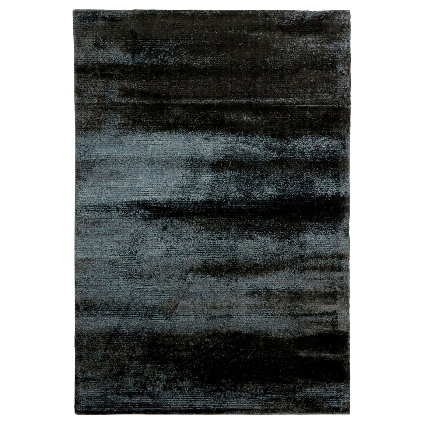 Tapis contemporain en viscose noir brillant de Deanna Comelllini, en stock, 200 x 300 cm