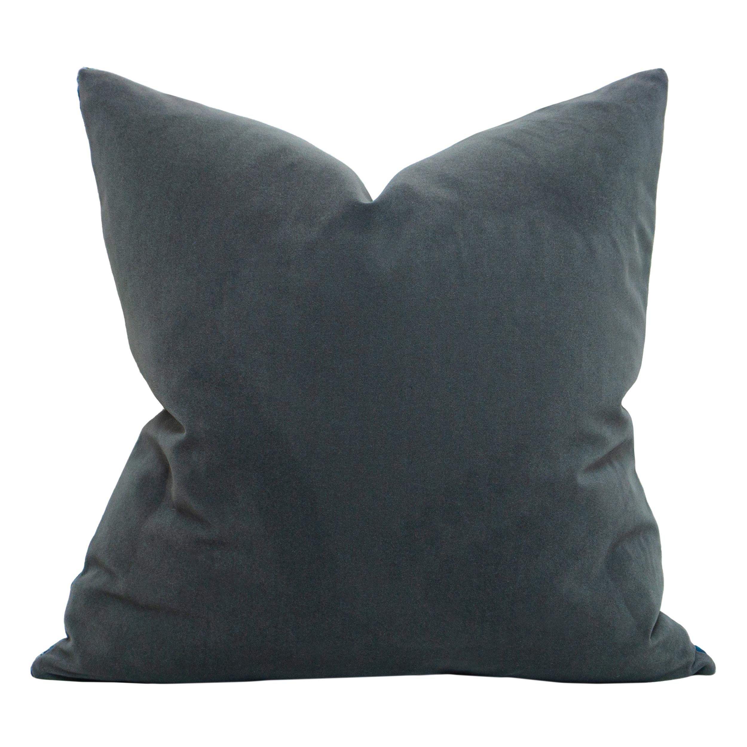gray velvet pillows