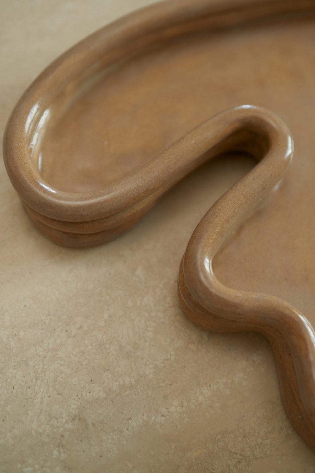 French Shiny Camel Lali Small Vide Poche by Sophie Parachey For Sale
