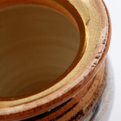 Glänzende Keramikvase in Goldglasur mit Glasurfarben von Georges Pelletier Vallauris - 1960er Jahre