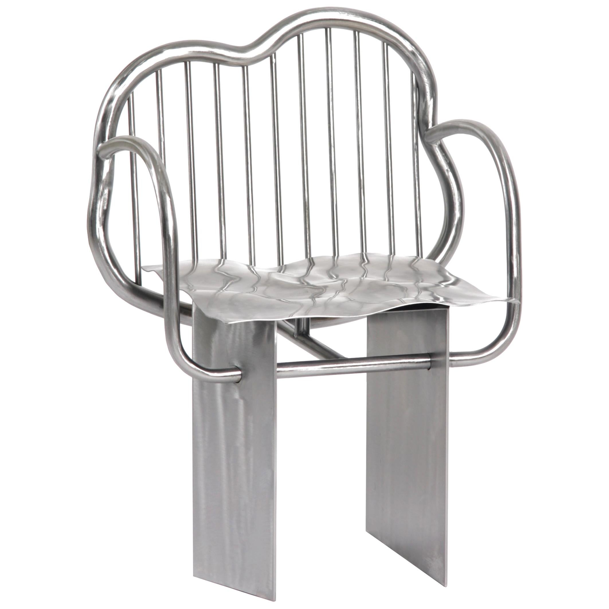 "Shiny Chair" in Stainless Steel by Supaform For Sale