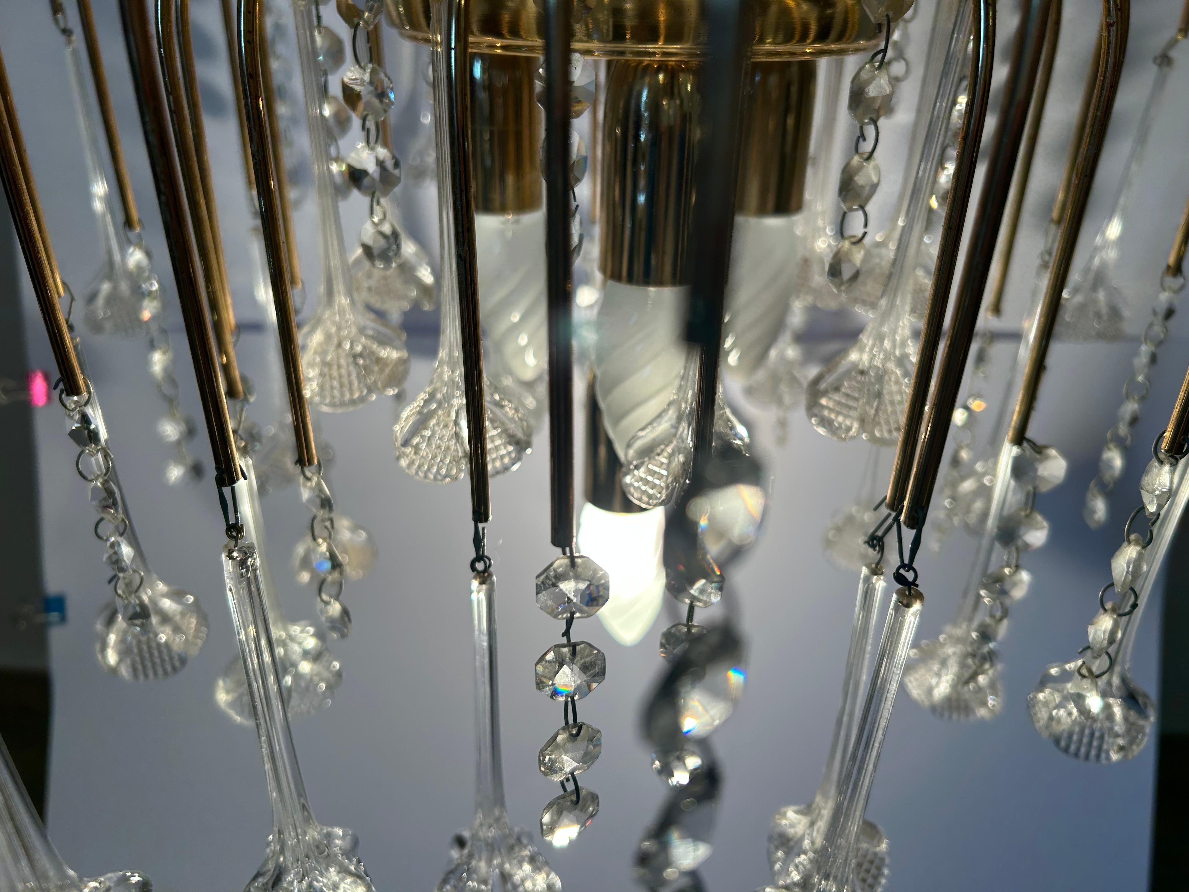Feu d'artifice de fleurs brillantes, lustre de Murano, années 1980 en vente 4