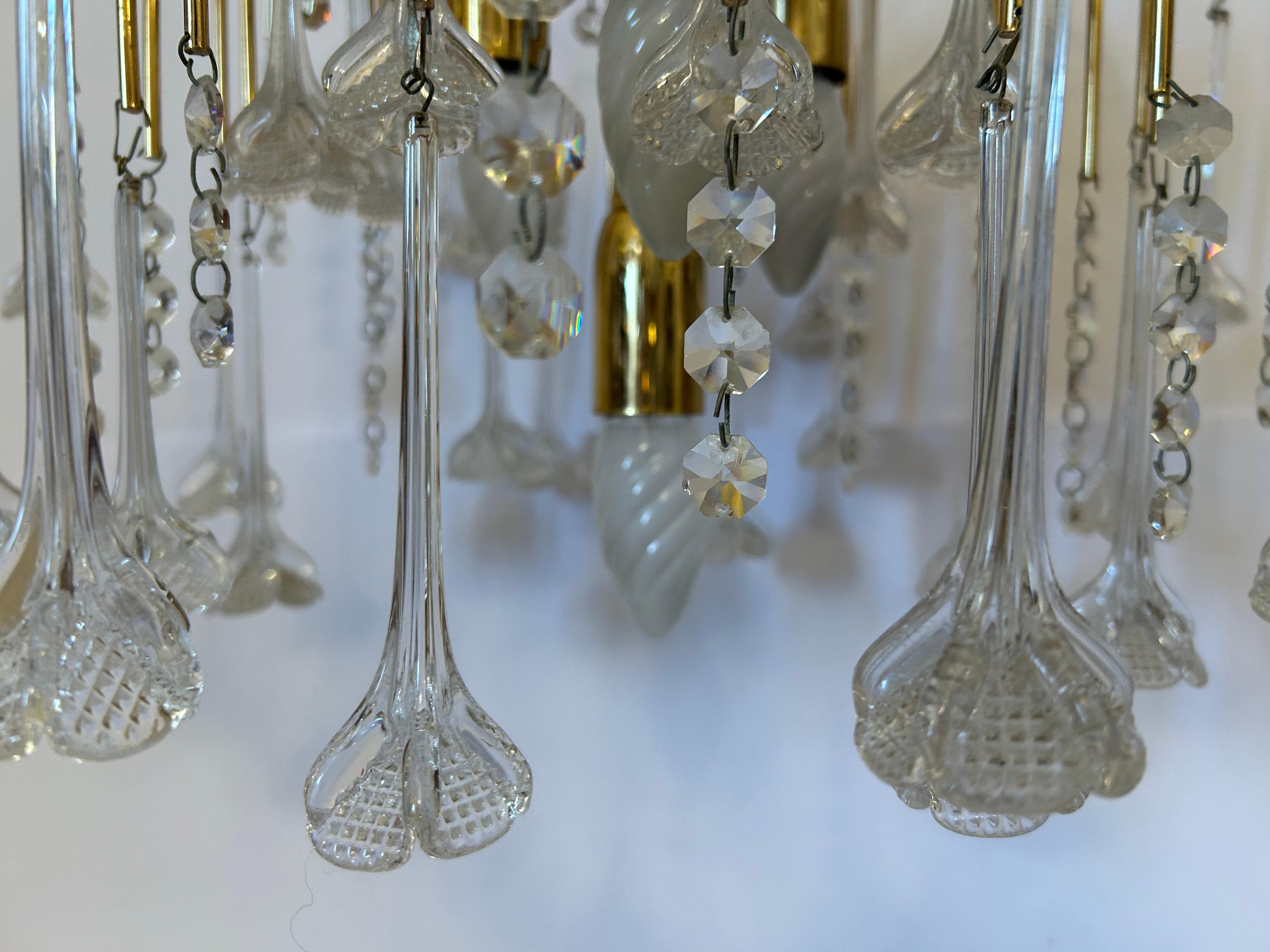 Feu d'artifice de fleurs brillantes, lustre de Murano, années 1980 en vente 6