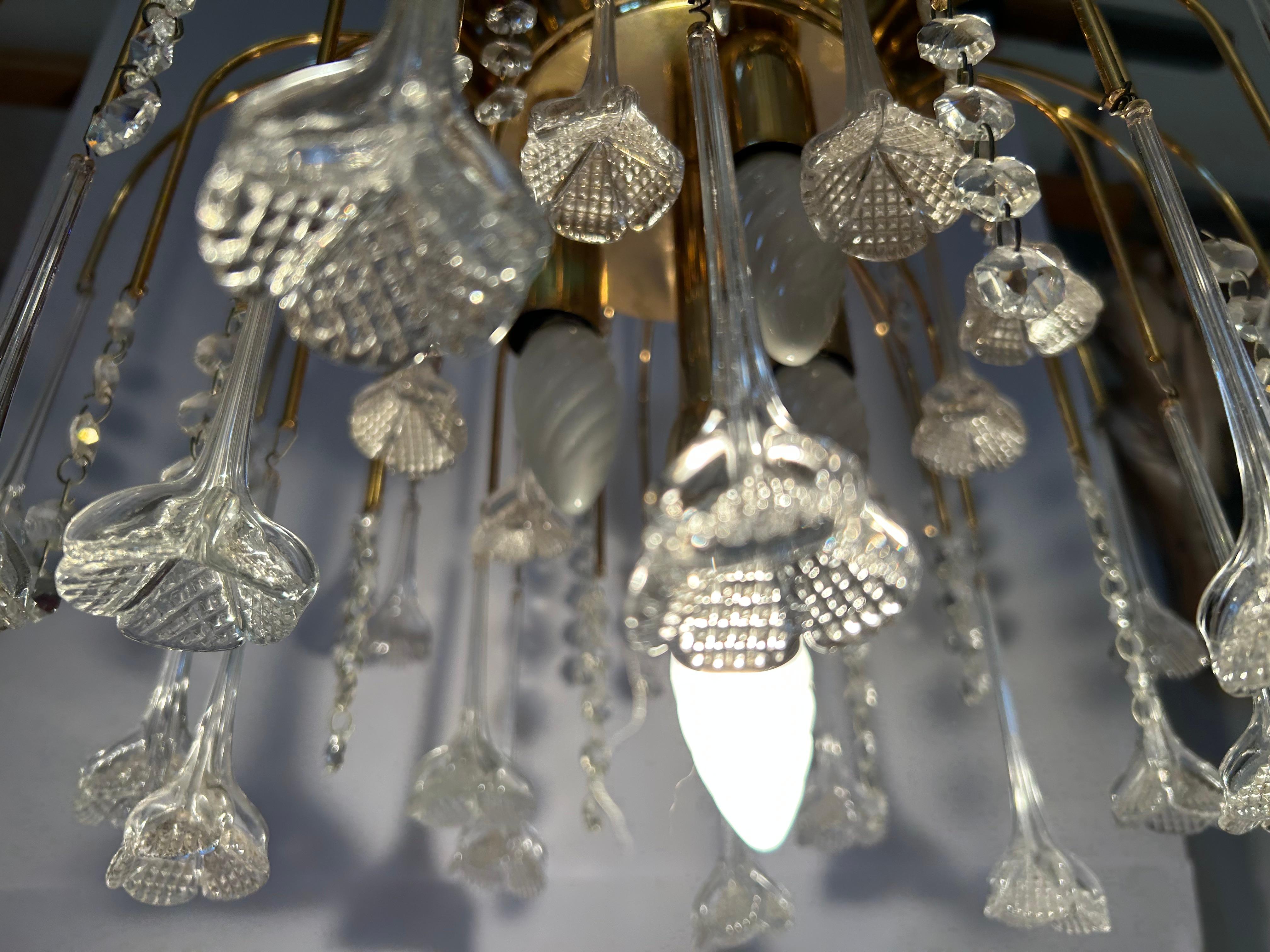 Fin du 20e siècle Feu d'artifice de fleurs brillantes, lustre de Murano, années 1980 en vente