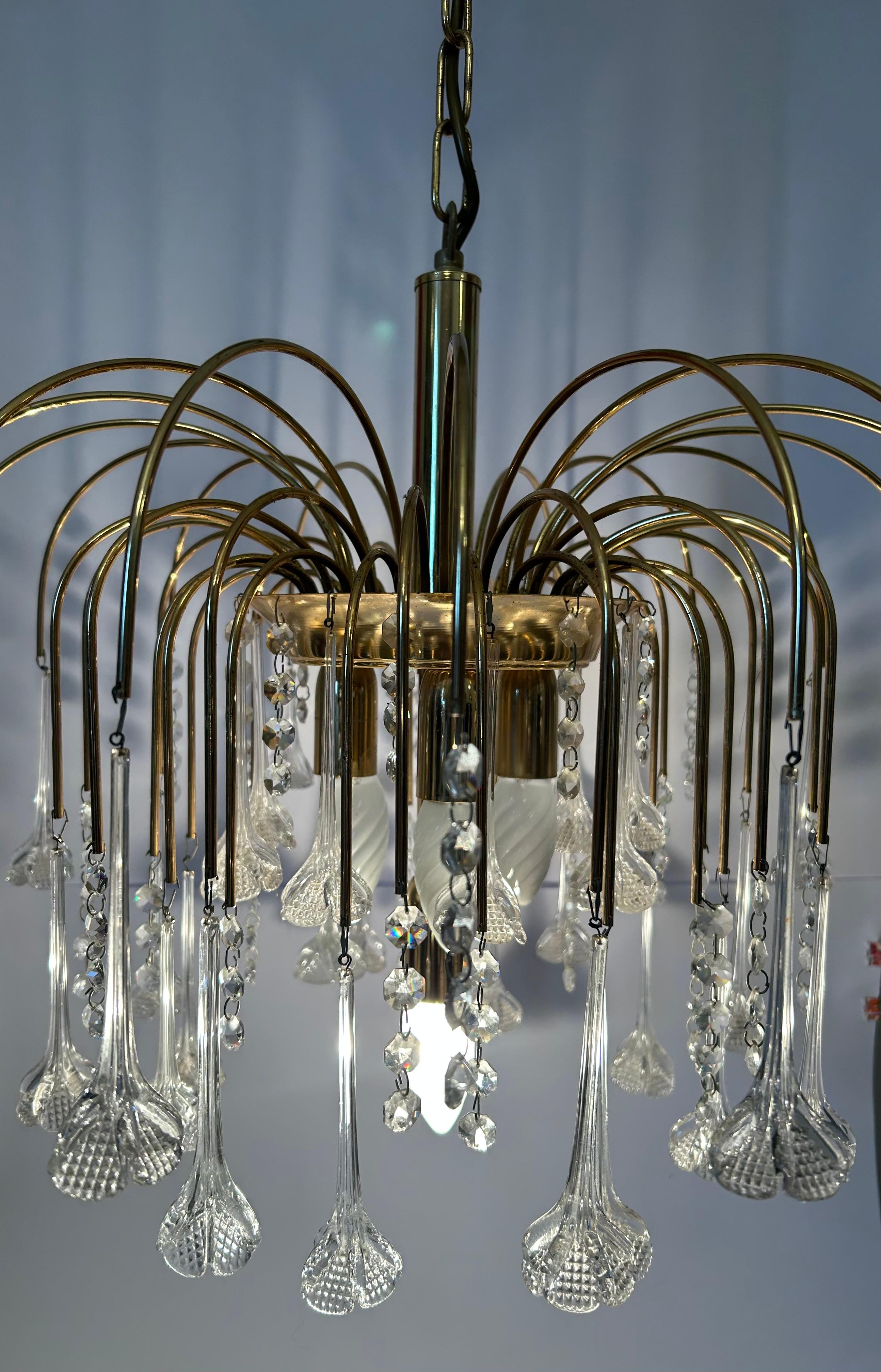 Feu d'artifice de fleurs brillantes, lustre de Murano, années 1980 en vente 3