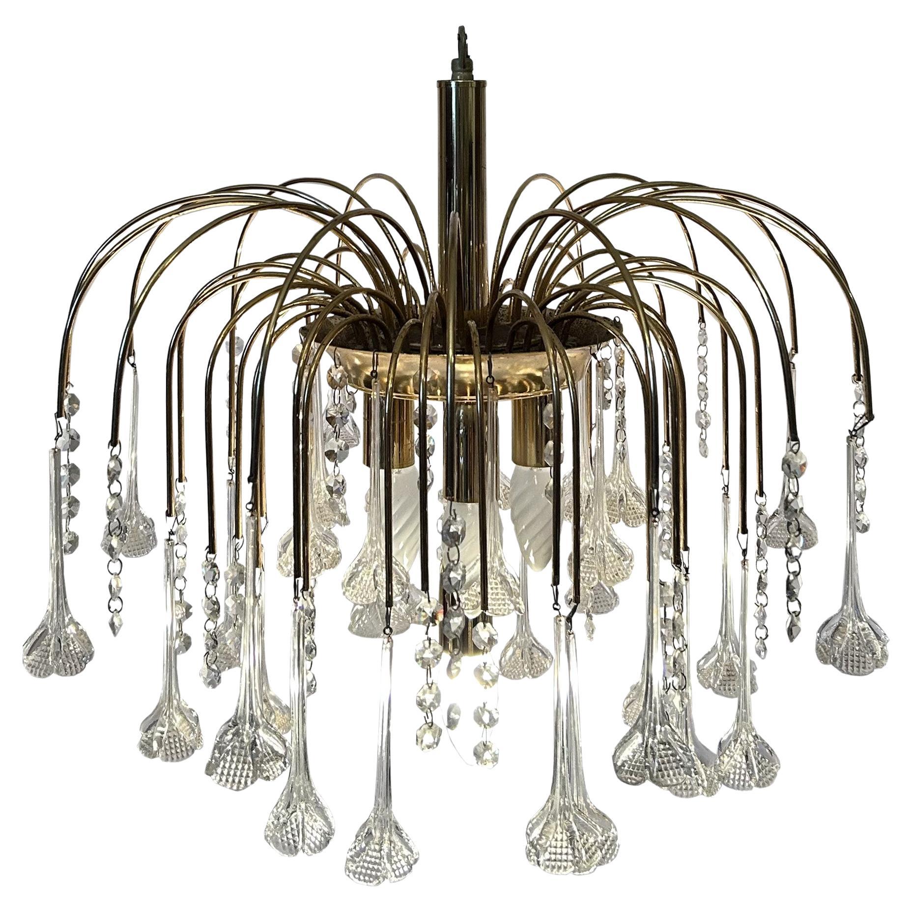 Feu d'artifice de fleurs brillantes, lustre de Murano, années 1980 en vente