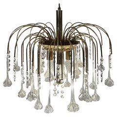 Shiny Flower Waterfall, Murano Chandelier, 1980's