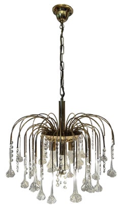 Cascade de fleurs brillantes, lustre de Murano, années 1980