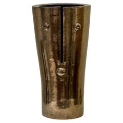 Shiny Gold Ceramic Vase "Golden Idole" Signed by DALO