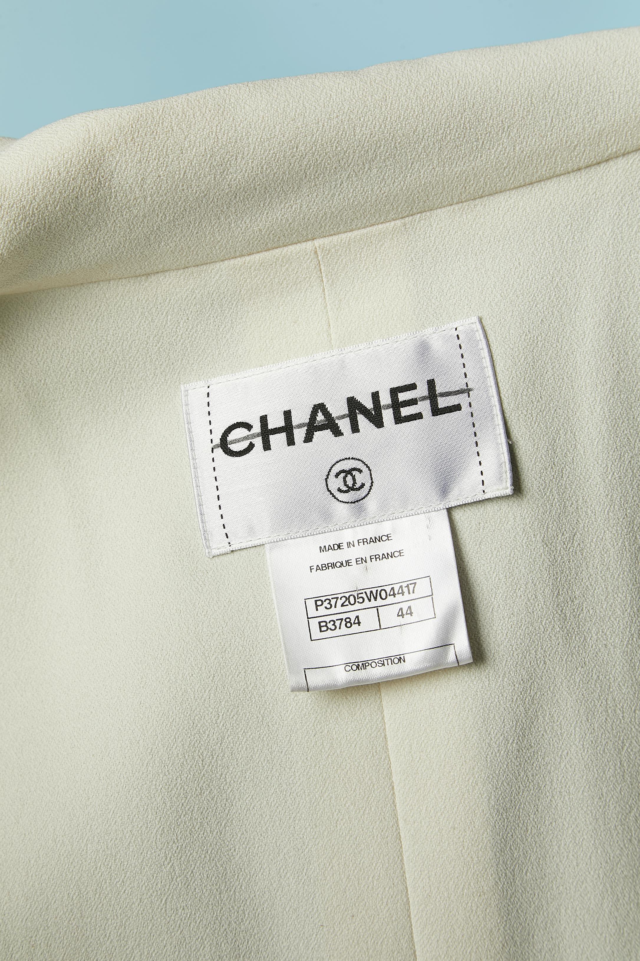 Shiny nylon navy blue jacket with white collar and cuffs CHANEL For Sale 6