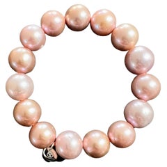 Shiny Purple Pearl Bracelet with big pearls