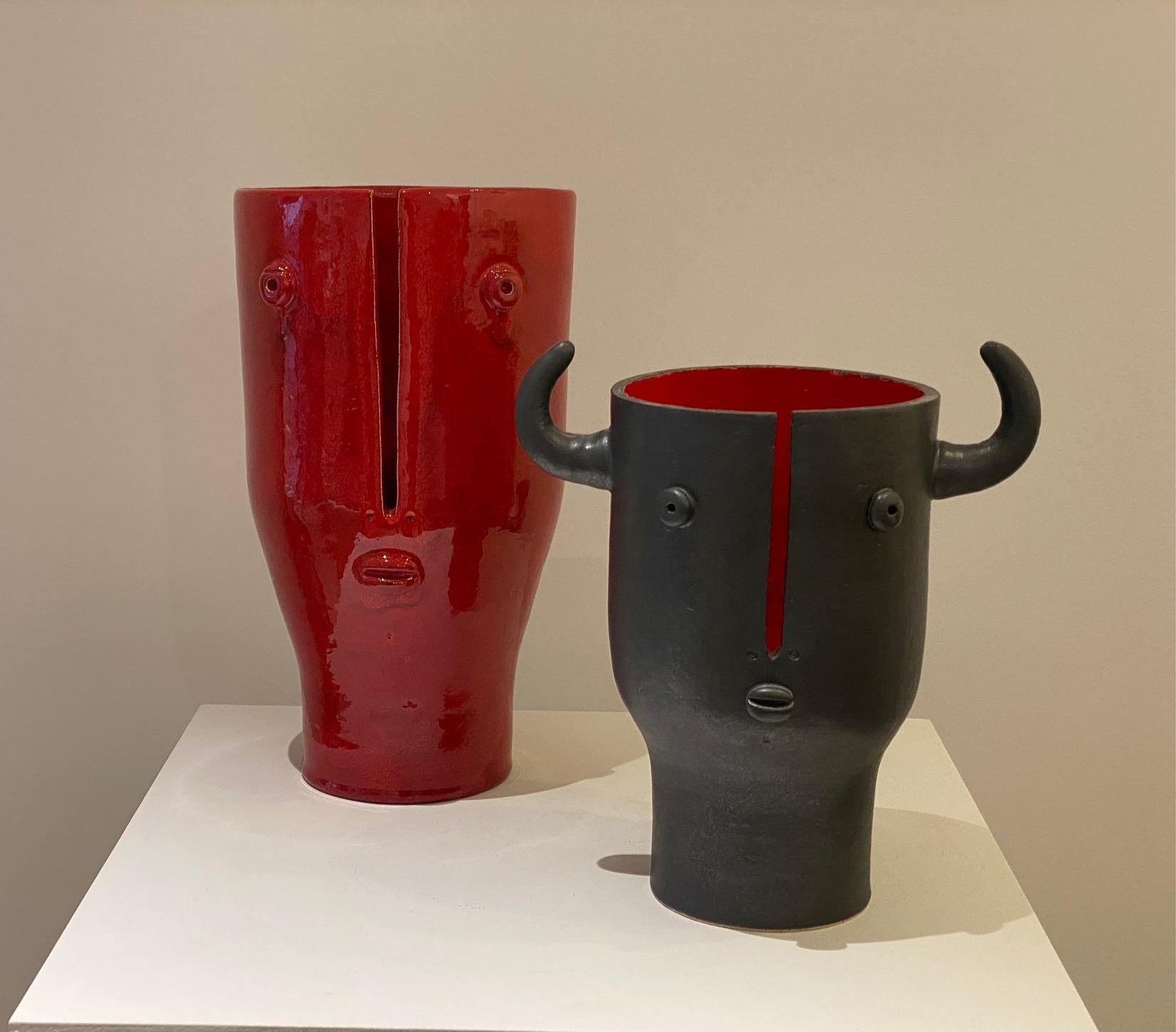 Shiny Red Ceramic Vase 