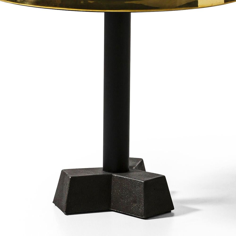 Blackened Shiny Round Table For Sale