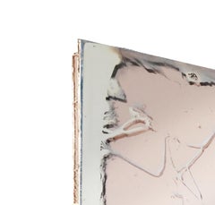 Sabrina Landini Waves Sculpture Mirror, Rose Silvered Art Glass, Handmade Italy