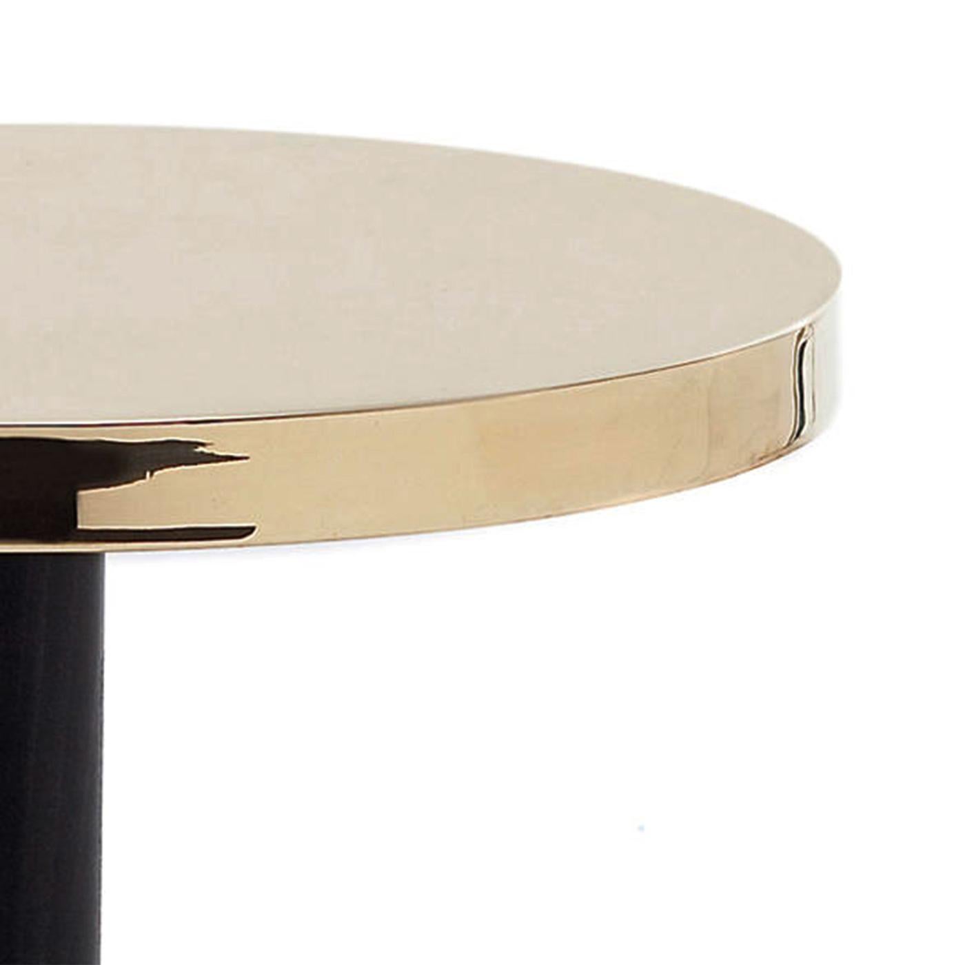 Blackened Shiny Side Table For Sale