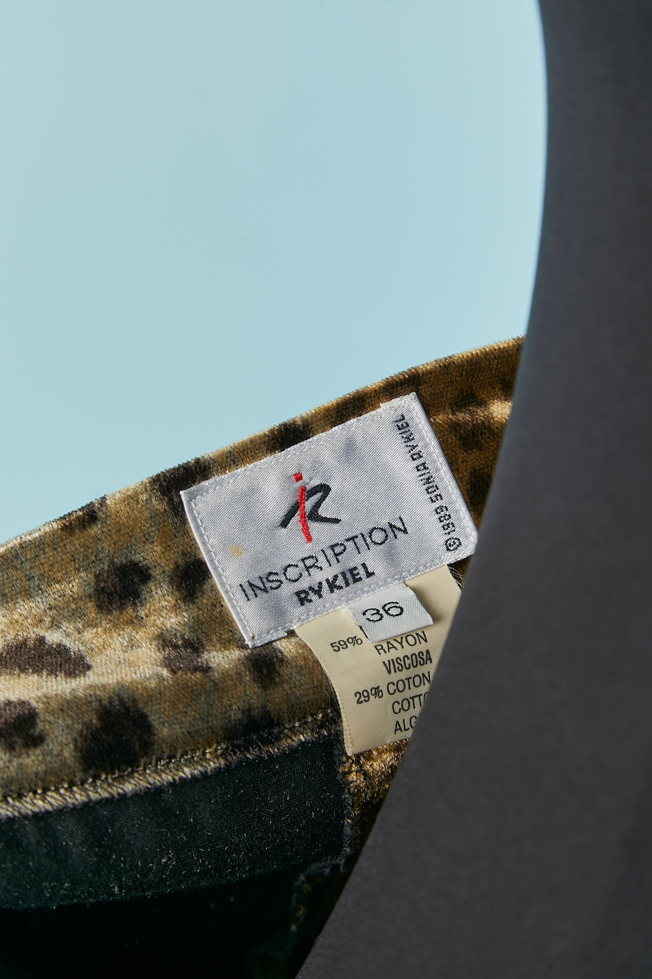 Donna Pantaloni in velluto lucido con stampa animalier e cintura Sonia Rykiel in vendita