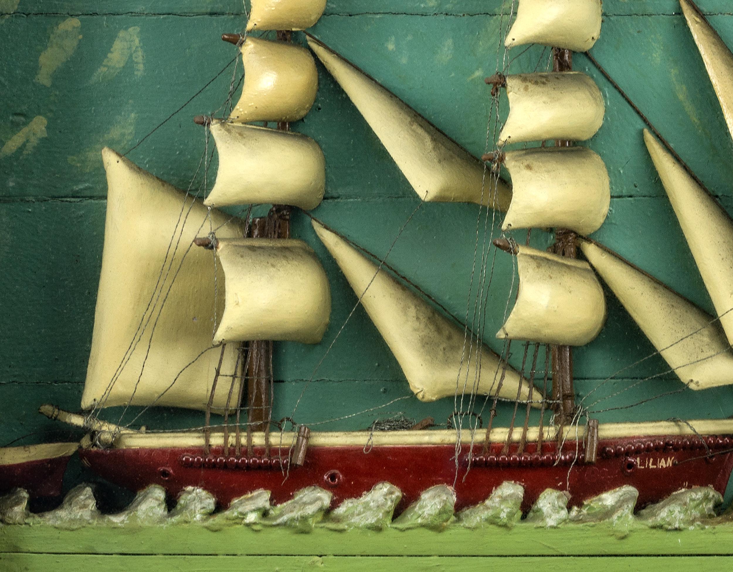Folk Art Ship Diorama of the Vessel 