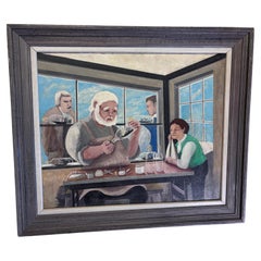 Ship In A Bottle Master Maker Painting Outsider Folk Artist Gloria Laposka