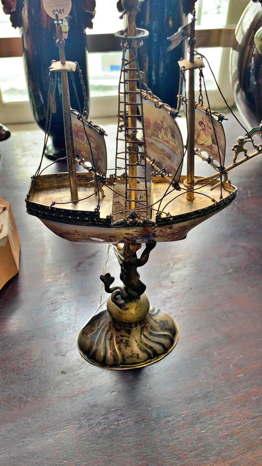 Ship in Silver Austro-Hungarian, 19th Century in the Manner of Ludwig Pollitzer For Sale 3