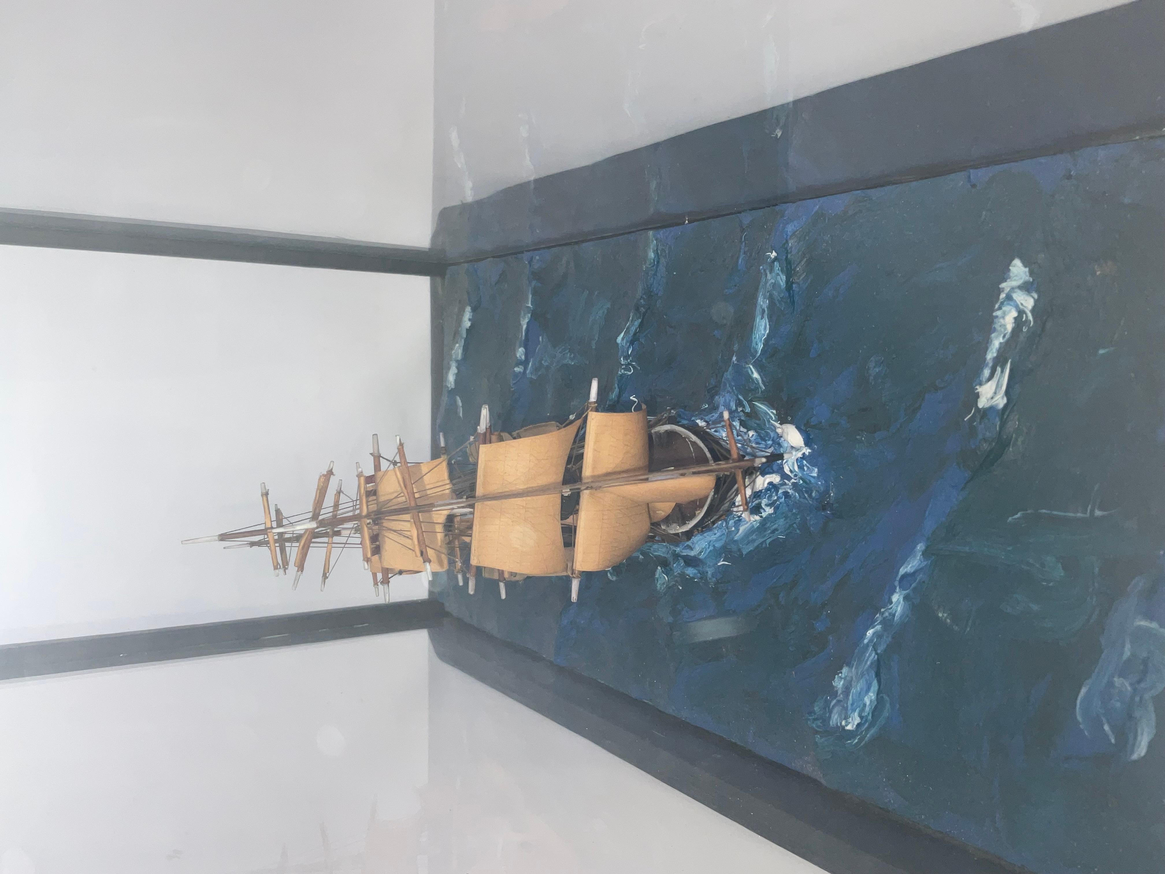 Modèle de bateau Diorama d'un navire à gréement complet en vente 7